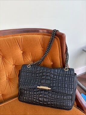 Aimee Kestenberg Black Quilted Shoulder Bag with Chain Strap